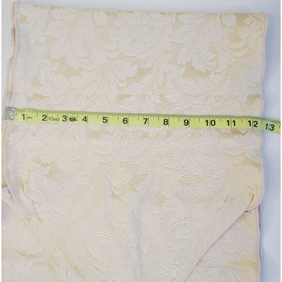 Table Runner Tassels Elegant Beige Leaf Laurel Pattern Table Scape 70"x12.5" - Picture 3 of 6